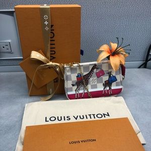 LV Mini Pochette Giraffe Illustre DAMIER Azur